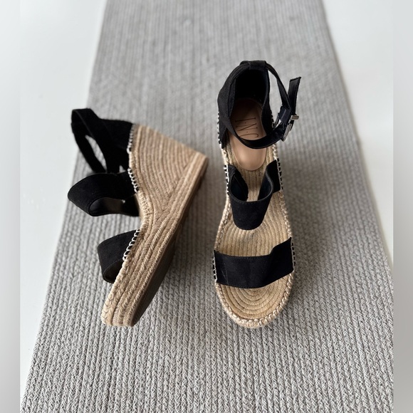 I.N.C. International Concepts Black Strappy Espadrille Wedge Sandals Size 10 - Picture 1 of 10